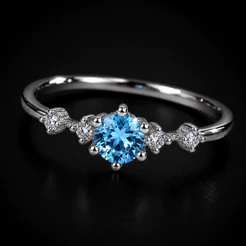 Anel Prata 925 Feminino Princesas Pedra Zircônia Colorida Solitário Cravejado Luxo