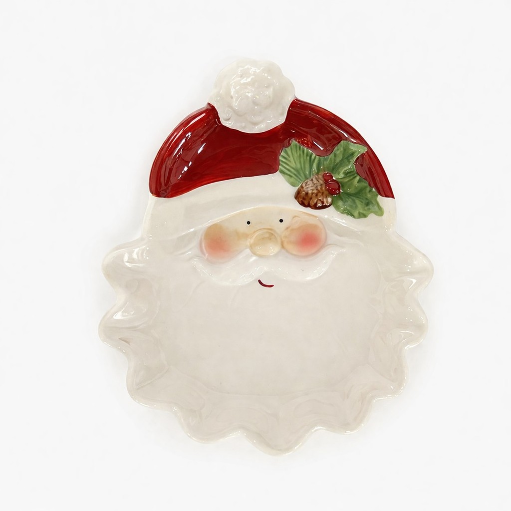 Petisqueira Natal Decorativa 20cm Cerâmica Papai Noel 
