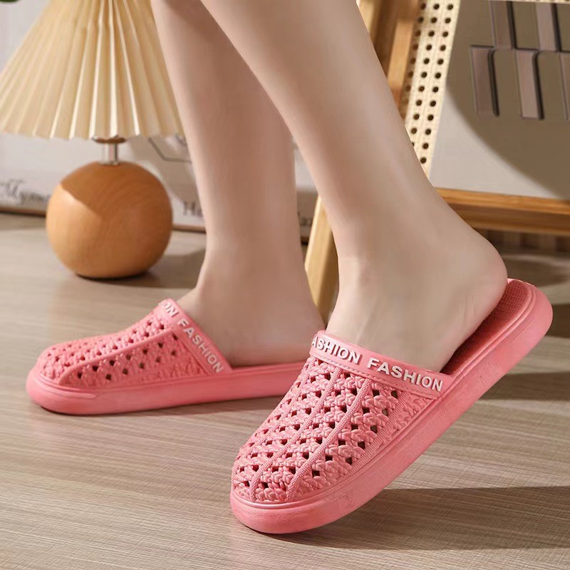 Sandálias de verão senhoras praia sapatos casuais oco respirável sandálias de jardim casal chinelos Baotou
