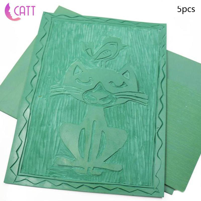 [Dadada2] Bloco De Carimbo De Gravura Verde Escultura Folha De Borracha Para Selos Personalizados Almofadas De Tinta DIY