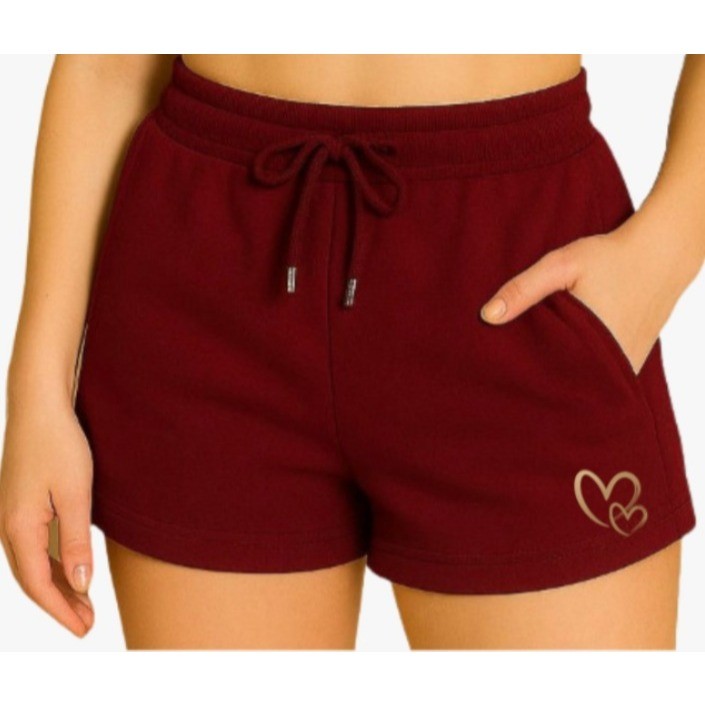 Short Moletom Feminino Moletom Super Confortável Envio imediato Coração em Oferta na Shopee