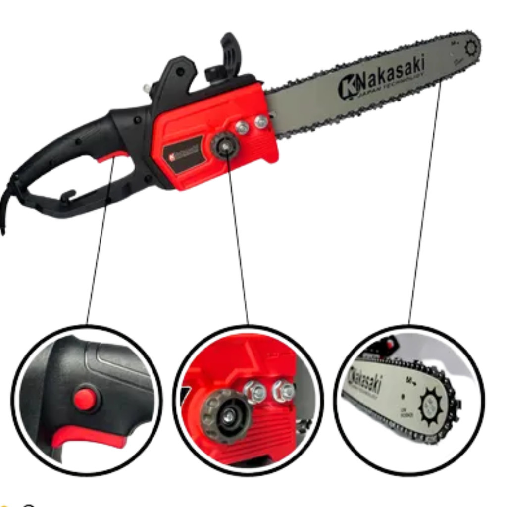 MOTOSERRA NAKASAKI ELÉTRICA 2300W 50CM - ELETROSSERRA POTENTE E EFICIENTE
