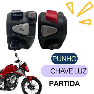 Punho Partida Cb500 + Punho De Luz Titan 160 Com Lampejador em Oferta na Shopee