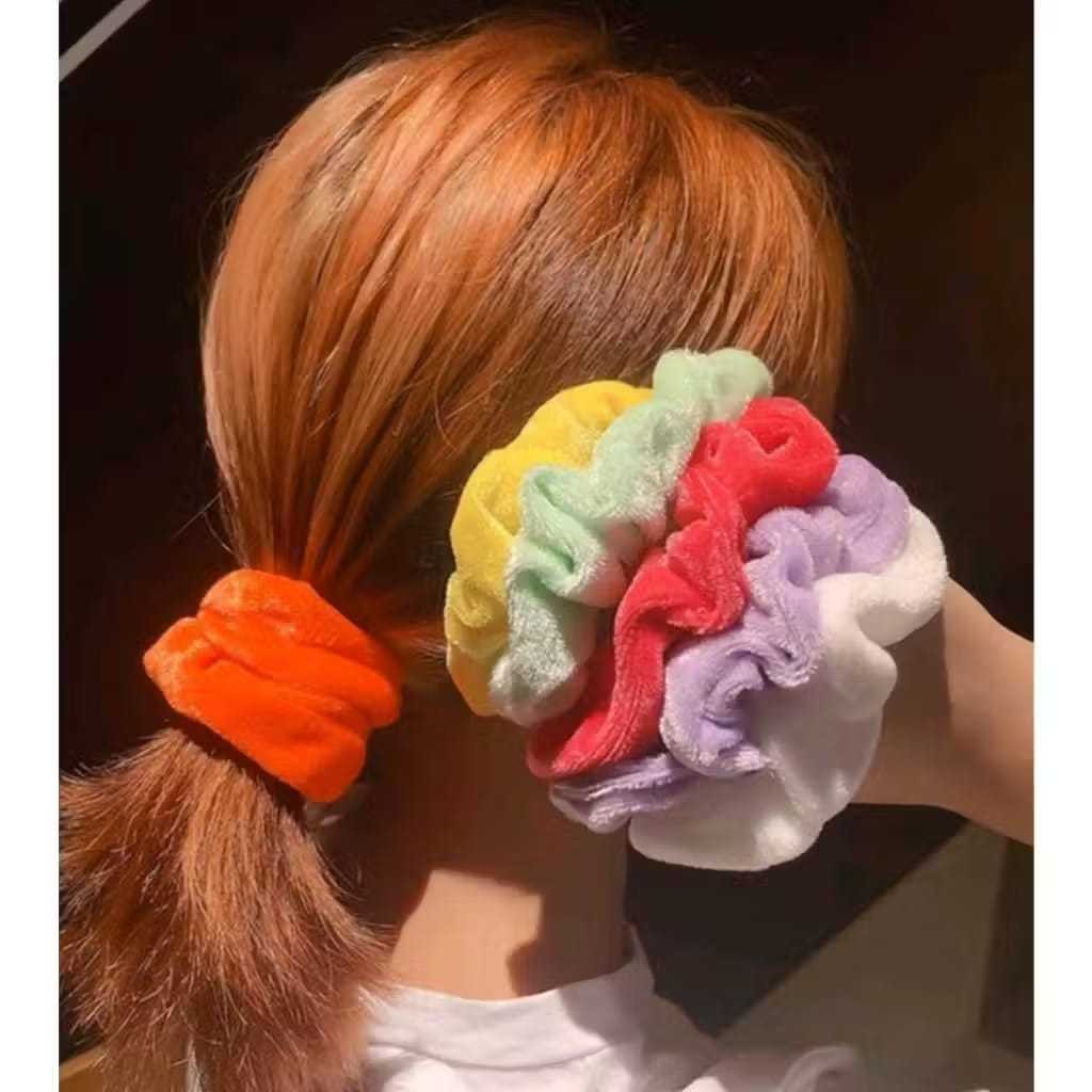 Kit 12-36 Scrunchies de veludo sortidos xuxinha amarrador de cabelo pronto entregar em Oferta na Shopee