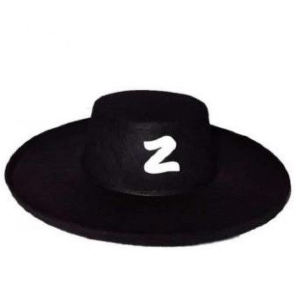 Chapéu Zorro Preto Feltro Adulto