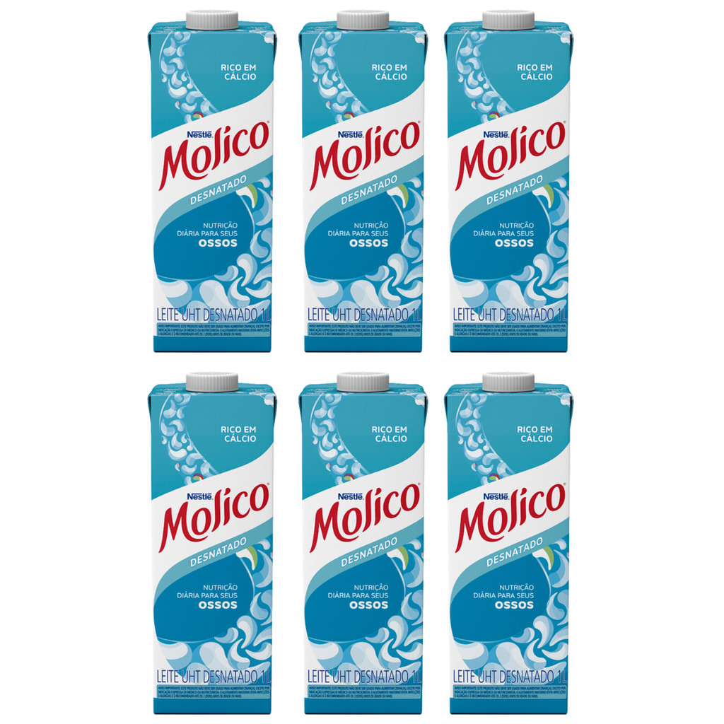 Leite UHT Molico Desnatado Kit com 6 Unidades em Oferta na Shopee