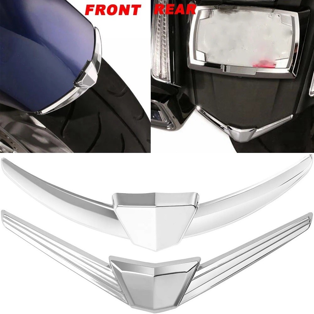 Motocicleta ABS Chrome Frente Traseira Fender Ponta Guarnição Acento Paralama Caso Para Honda Goldwing GL1800 DCT , Tour