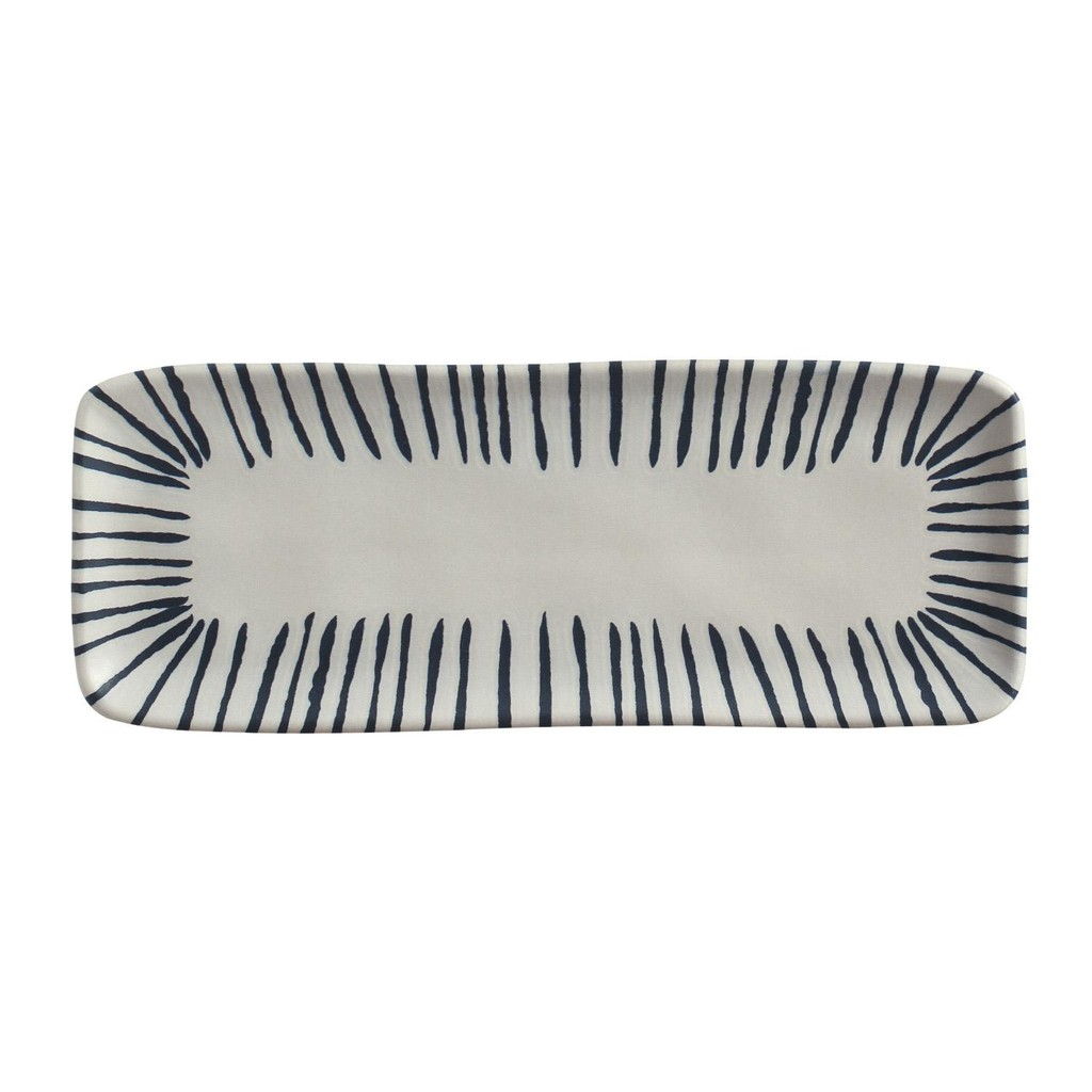 Conjunto com 4 Travessas Retangular Média Orgânico Elemento 33x13cm