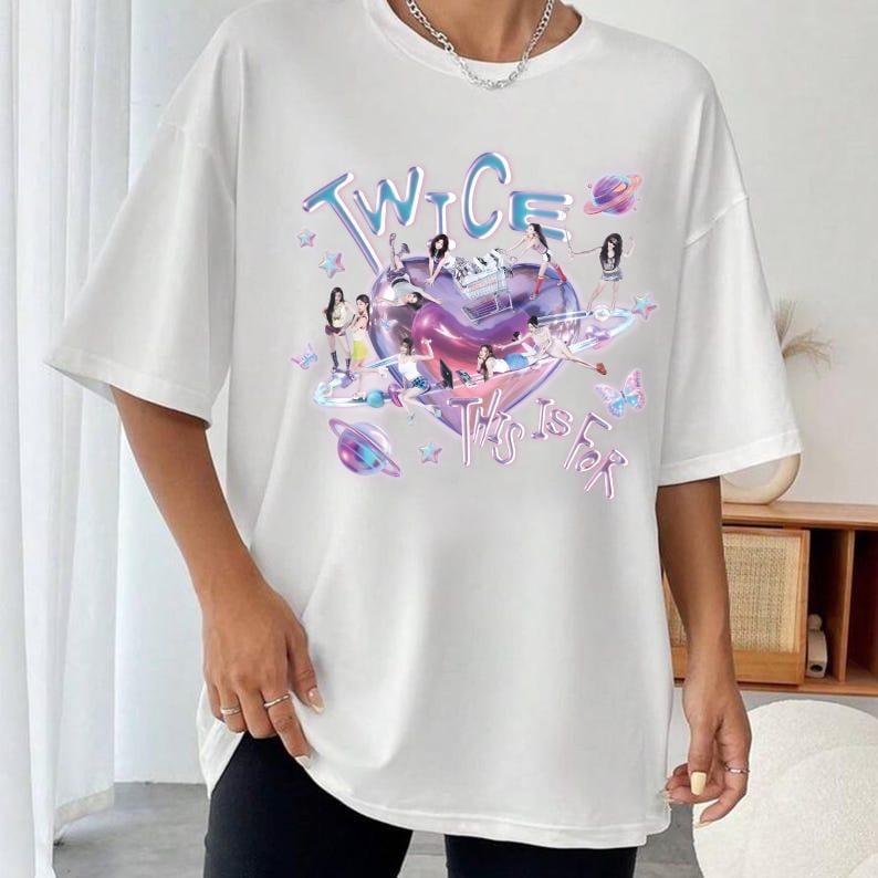 Camiseta Estampada Twice 2025 World Tour, Camiseta De Algodão Estilosa E Confortável Para Homens E Mulheres