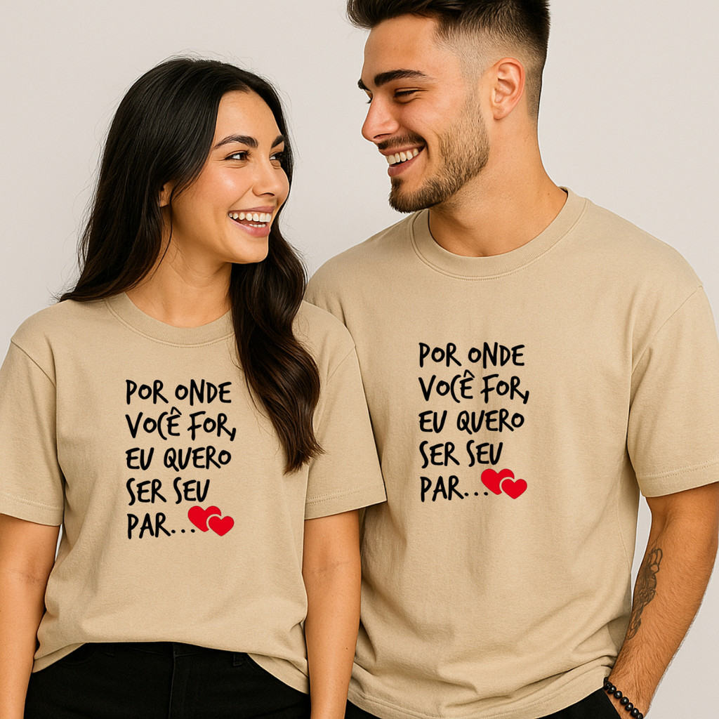 Kit 2 Camisetas Casal Dia Dos Namorados 100% Algodão Premium