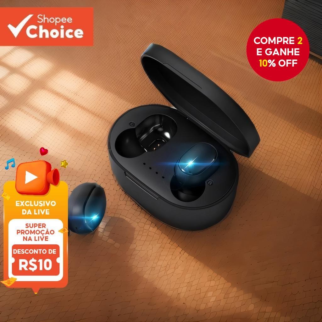 TWS A6S Fones De Ouvido Sem Fio Som Estéreo Compacto Controle De Toque Fone De Longa Duração Da Bateria