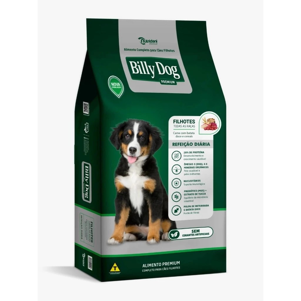 Ração Billy Dog refeição diaria filhote todas as raças 10kg e 15kg