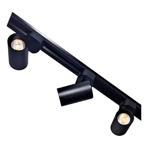 Kit Trilho Eletrificado 60cm + 3 Spot Led 7w Preto Ou Br Estrutura Preto/preto Luz 6000k Branco Frio