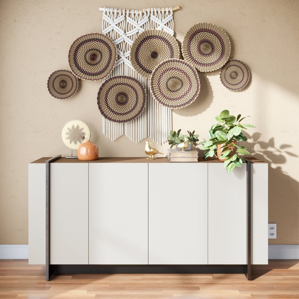 Buffet 4 Portas Copacabana Off White/Nogueira