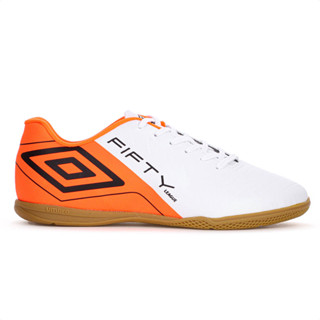Chuteira Umbro Futsal Fifty Vi League Branco Laranja Fluor e Bege - Masculino em Oferta na Shopee