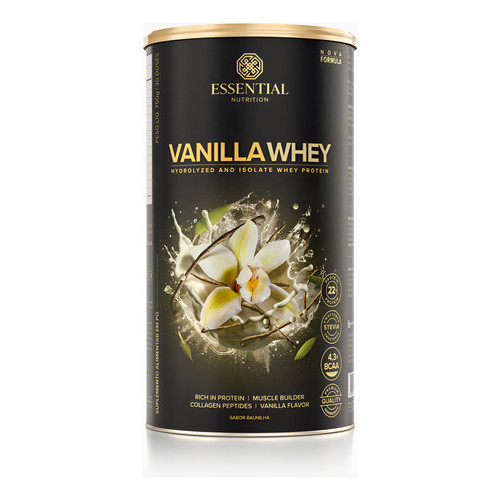 Whey Protein Vanilla Latão   Essential Nutrition Lata Baunilha