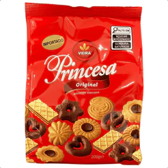 Biscoito Sortido Com Chocolate Princesa Vieira Pacote 200g