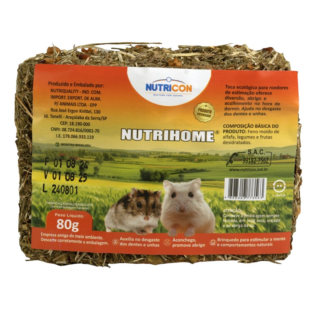 Nutrihome Casa Para Hamster 80g - Nutricon