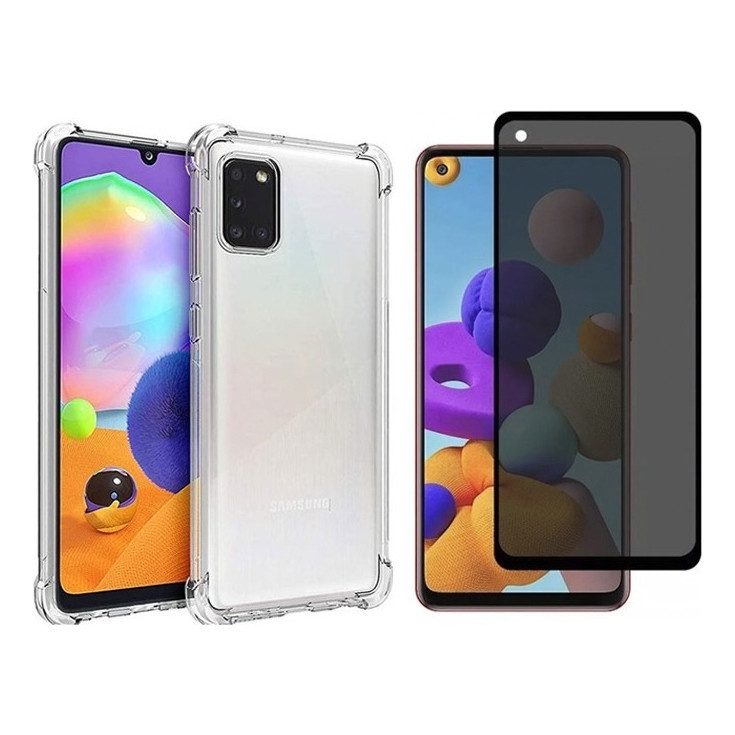 Capa Capinha Anti Impacto Para Galaxy A21s + Película 3D Privacidade