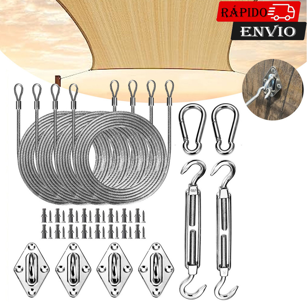 Kit 44 Peças completo de ferragens para instalação de toldo de toldo para toldo quadrado e retangular  aço inoxidável em Oferta na Shopee