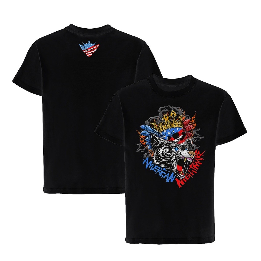 Wwe Americano Pesadelo Cody Rhodes Cody Rhodes Camiseta de Luta Livre Algodão Puro Solto para Luta Livre Retro Manga