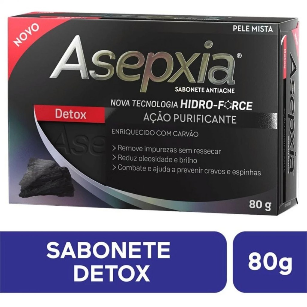 Sabonete Facial em Barra Asepxia Detox Antiacne 80g