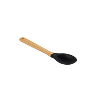 Colher Silicone e Bamboo Preto em Oferta na Shopee