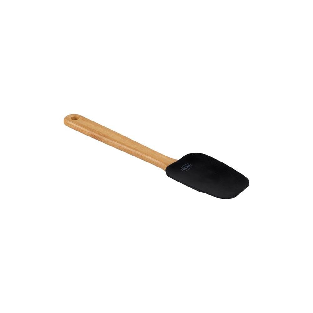 Espátula Oval Silicone e Bamboo Preto em Oferta na Shopee