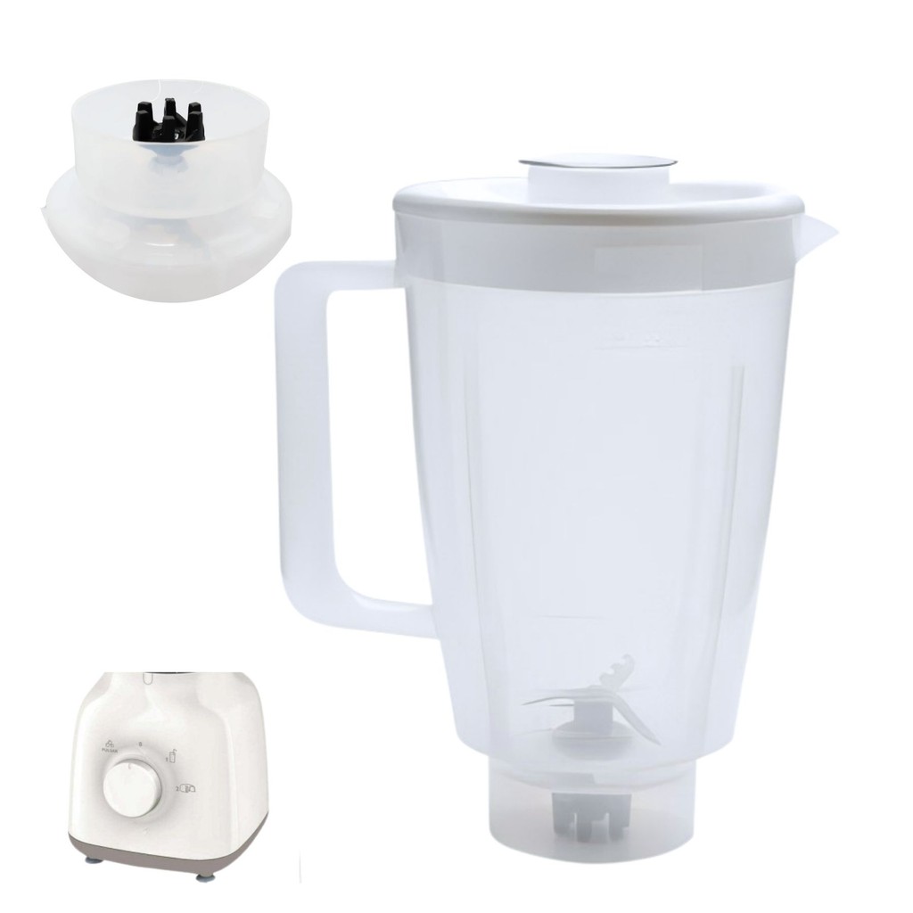 Jarra De Liquidificador Compátivel Com Modelo Walita Daily Tampa Branca Translucido 1,5 Litros