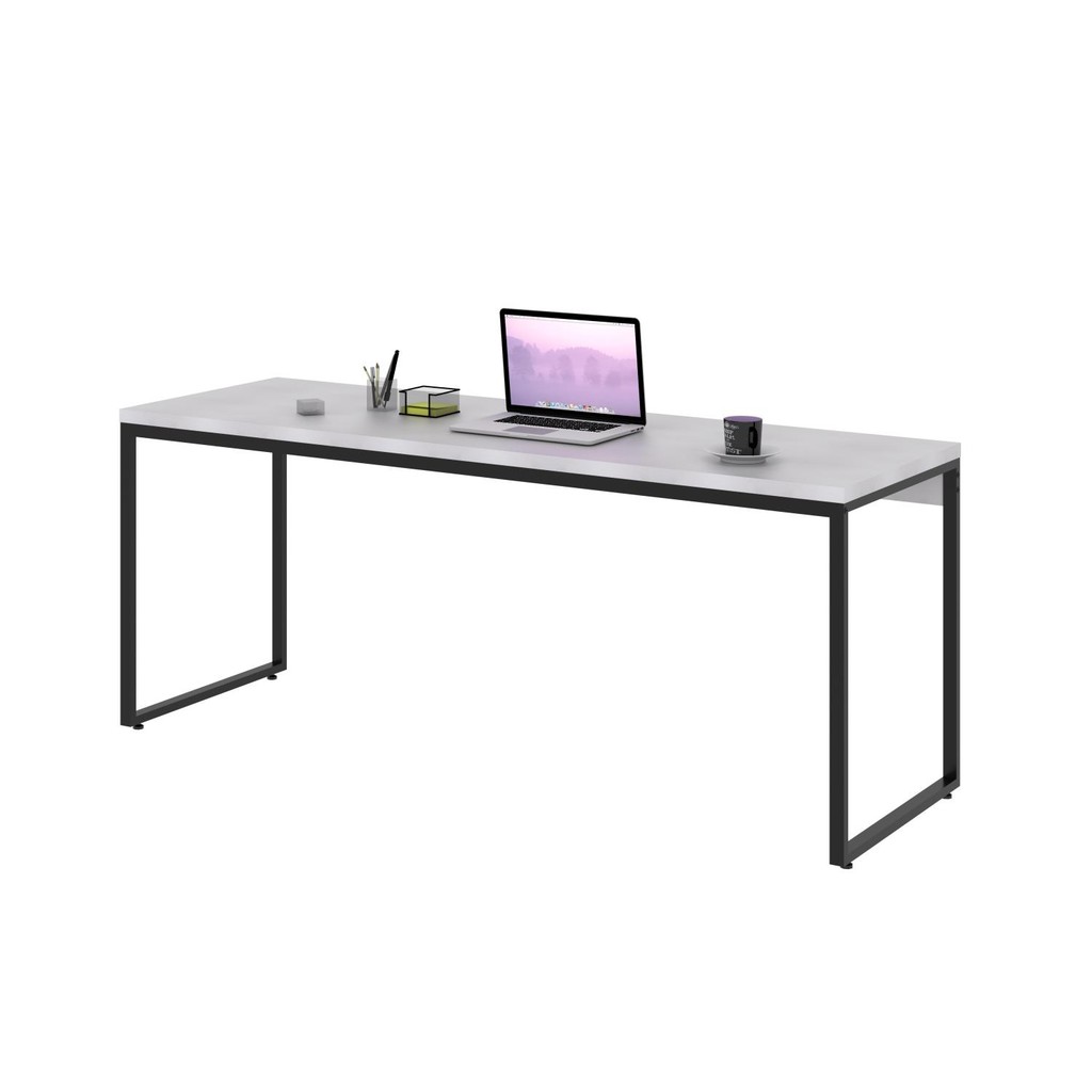 Escrivaninha Studio Branca e Preta 180 cm em Oferta na Shopee