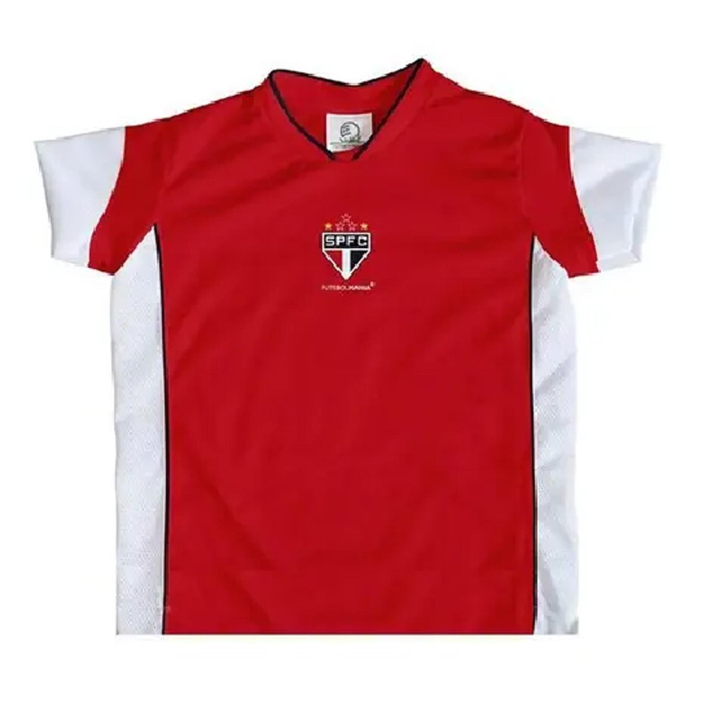 Conjunto Infantil Camiseta e Short Futebol Mania - São Paulo - Gola Vermelha REF: 253H