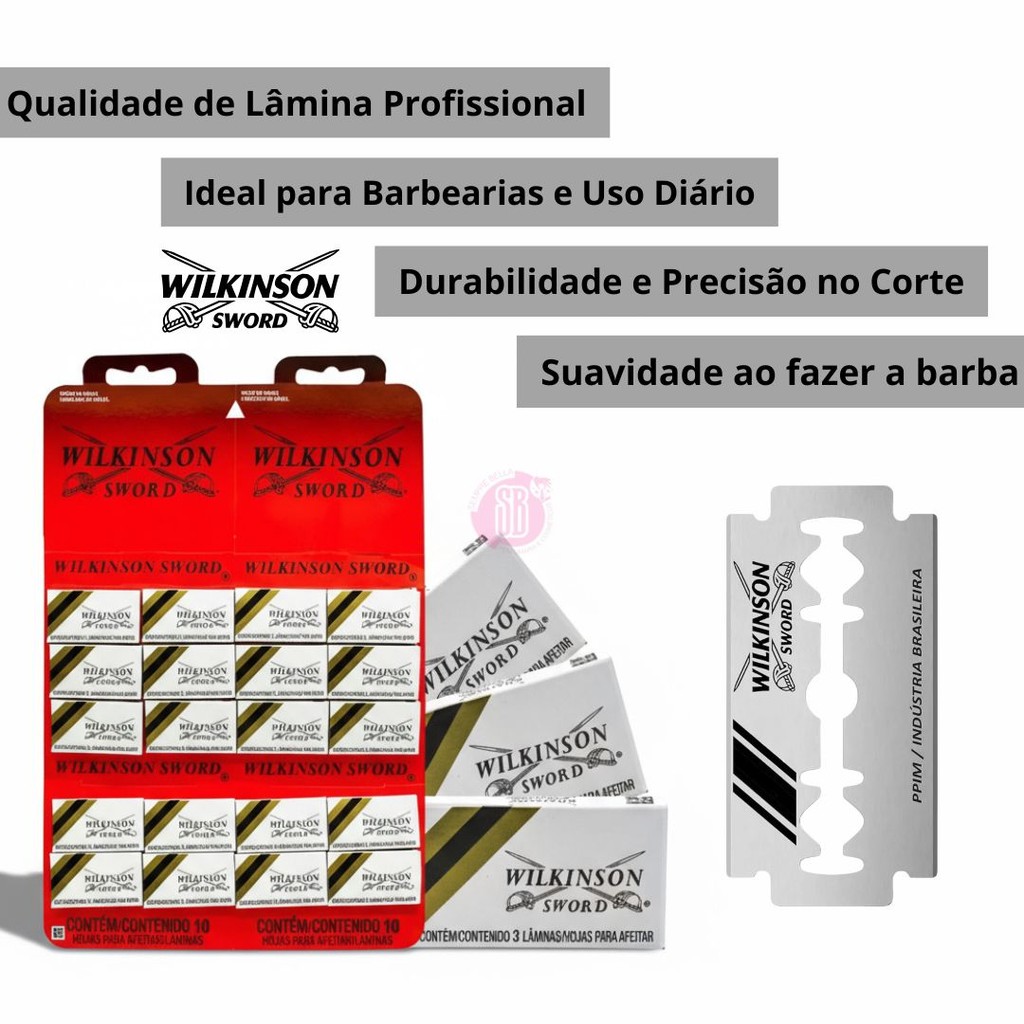 Kit com 30 unidades Lâmina De Barbear Gilete Wilkinson Original Cartelas Barbearia em Oferta na Shopee