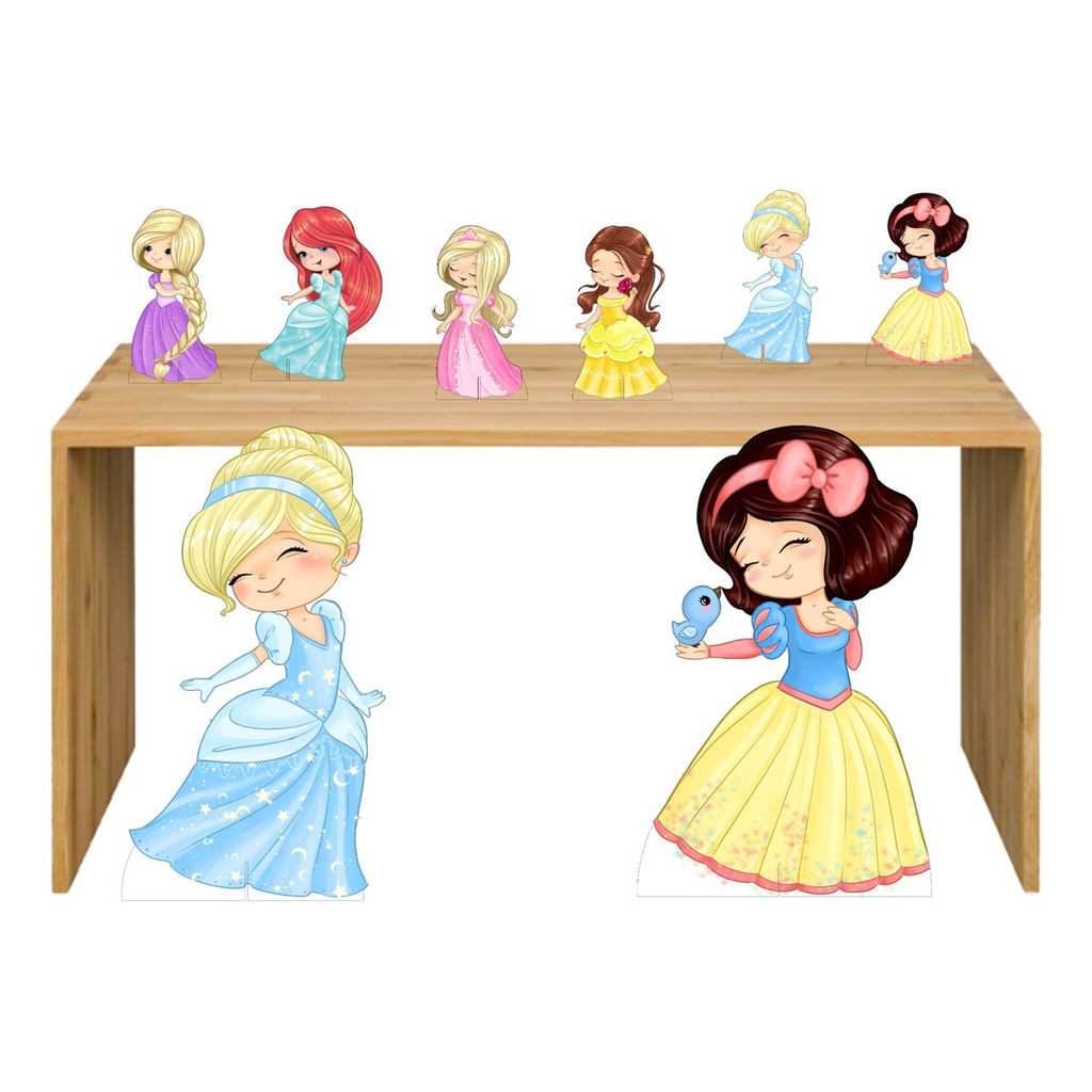 Kit Display Princesas Aquarela Baby Cute 8 Peças, Totens em Oferta na Shopee