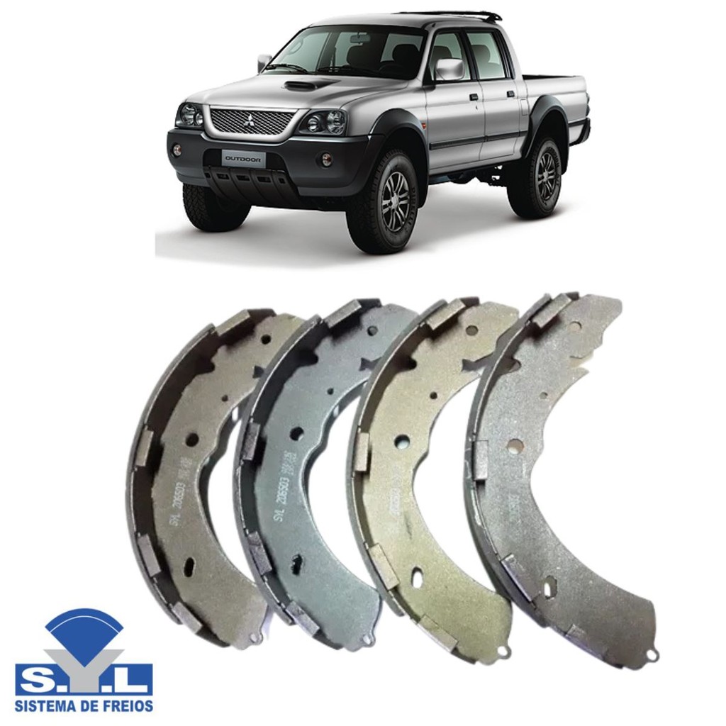 Sapata De Freio Traseira S10 2012 A 2019 / L200 2008 A 2013 / Pajero Dakar 2009 A 2012 / Pajero Sport 2009 A 2011