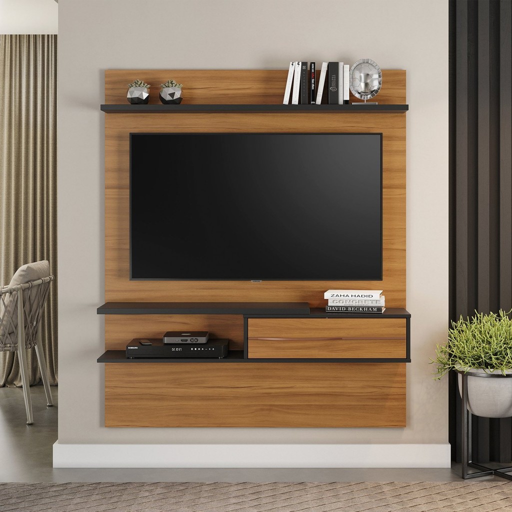 Painel para TV até 55 Polegadas NT 1155 Freijo Trend/Preto TX em Oferta na Shopee