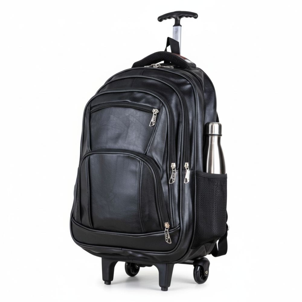 Mochila Masculina Couro Grande Rodinhas Resistente Impermeável Reforçada Impermeável