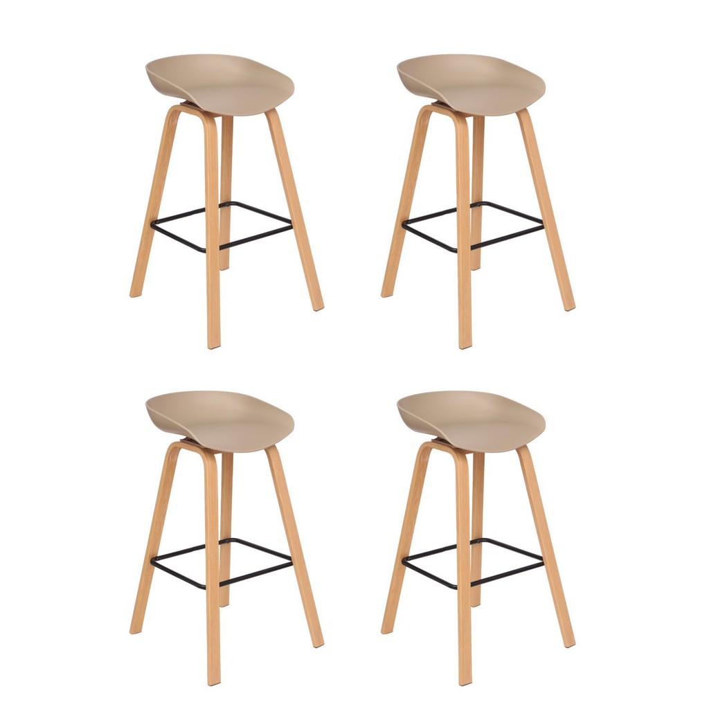 Kit 4 Banquetas Alta Polipropileno Toledo Fratini Fendi em Oferta na Shopee