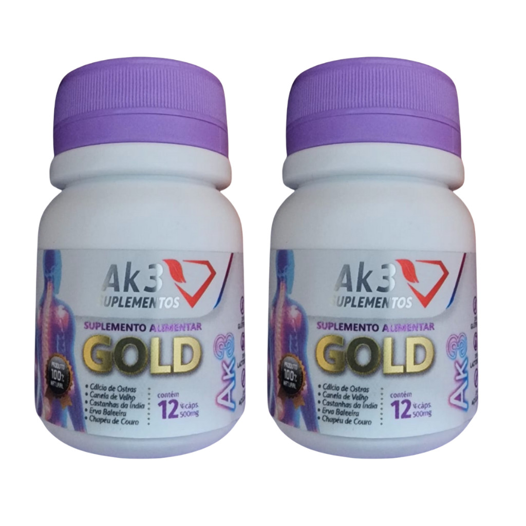 Gold Ak3 Cápsulas Nutricional Pote 2 Unidades