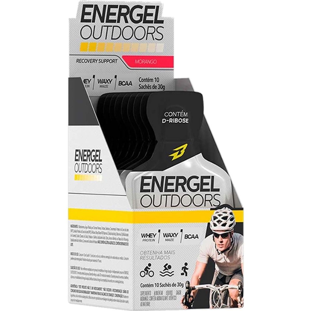 Energel Outdoors - 10 Unidades Morango Silvestre - BodyAction em Oferta na Shopee