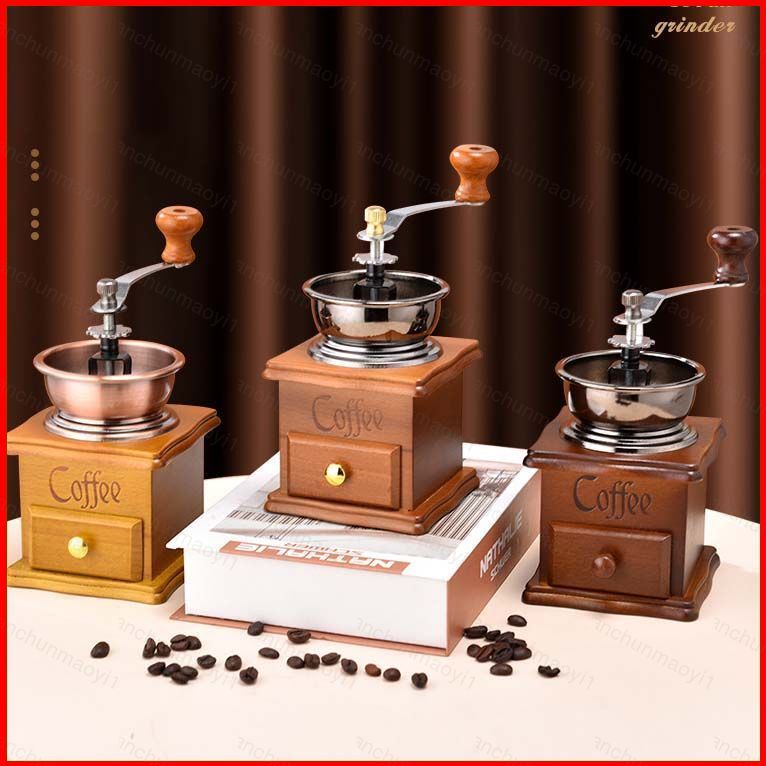 DC1 Moedor De Café Manual Vintage , Manivela De Madeira , Moinho De Grãos Com Gaveta Para Ferramenta Doméstica