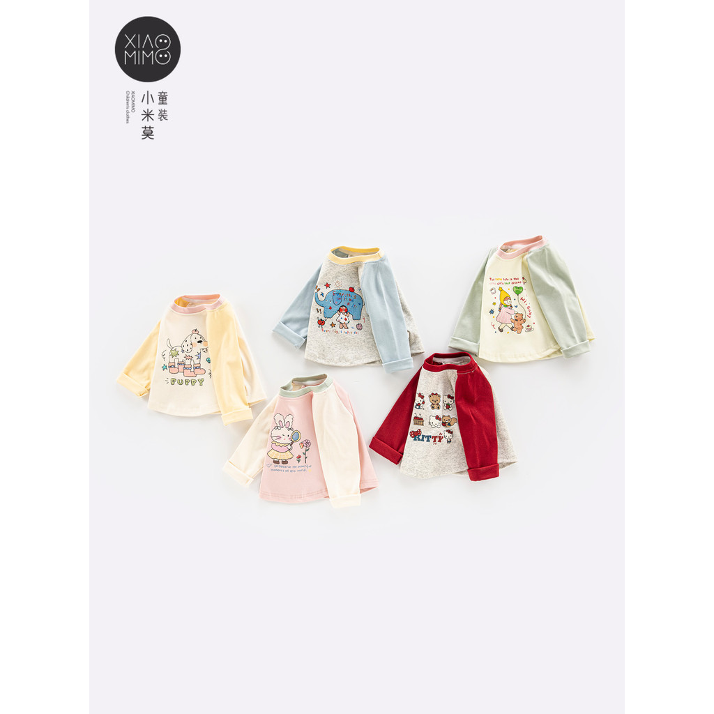 Bebê de manga comprida camiseta primavera outono classe a 2026 novo estilo meninos meninas crianças impressão dos desenh