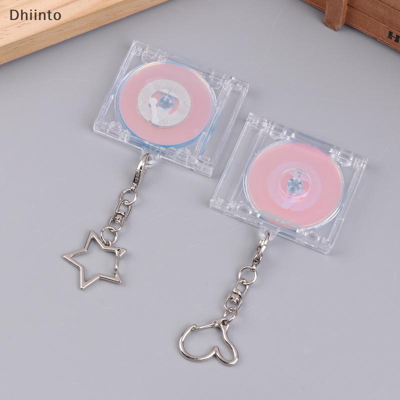 [Dhiint] 1 Conjunto Mini NFC Funcional CD Disco Player Forma Caso Chaveiro Periféricomemorativo Álbum Porta-Chaves Para