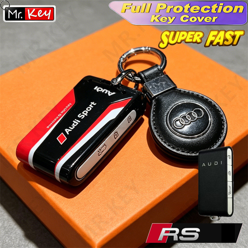 [Mr.Key] Capa Para Chave Racing Sport Audi EV Com Logotipo RS Inteligente De Carro Elétrico E5 Sportback E7X