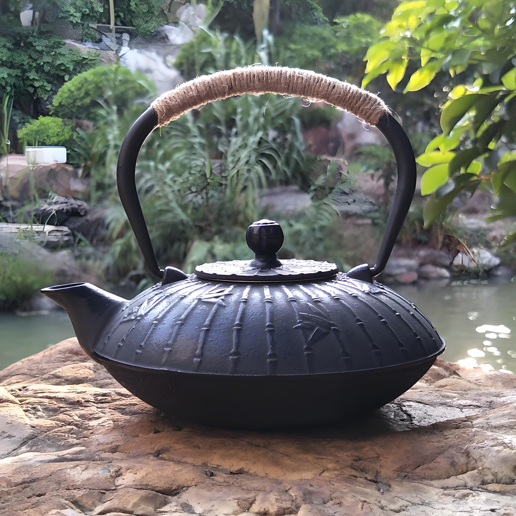 Chaleira de ferro plano Chaleira de ferro fundido estilo japonês em formato de guarda-chuva feito à mão Southern Ironwar