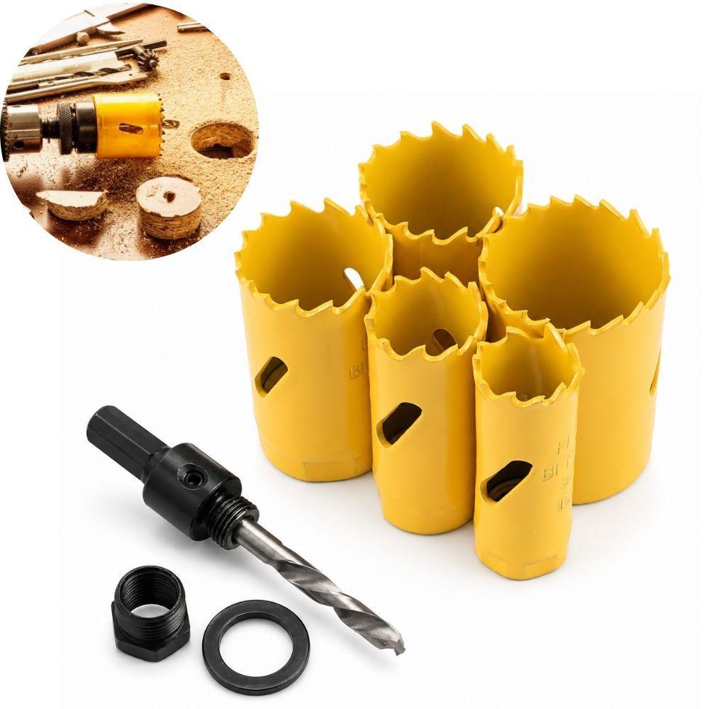 KIT SERRA COPO BIMETAL JOGO 7 PECAS BIMETALICA MADEIRA FERRO