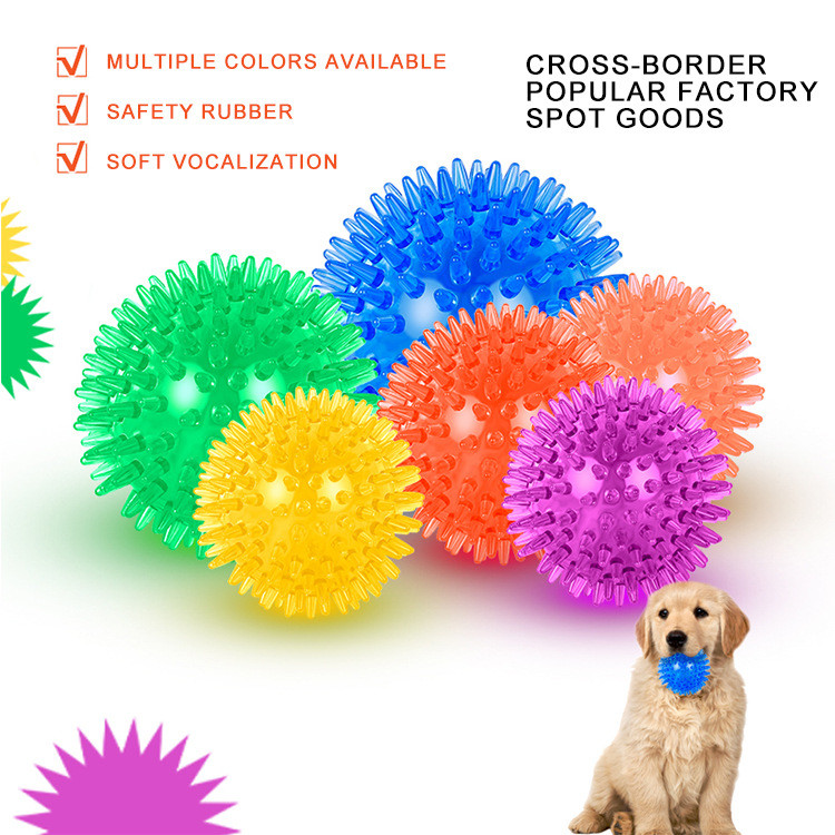 Brinquedo para animais de estimação, bola de espinhos de alta elasticidade, resistente à mordida, brinquedo auxiliar de