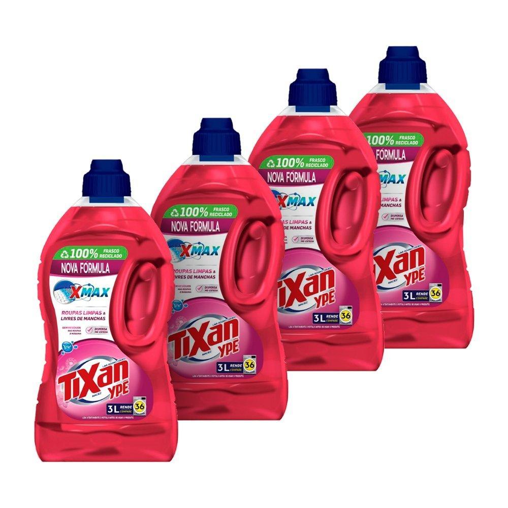 Sabão Liquido Tixan Ypê Maciez 3L - Embalagem com 4 Unidades