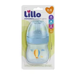 Mamadeira Lillo Super Evolution Primeiros Passos Silicone 150ml Azul