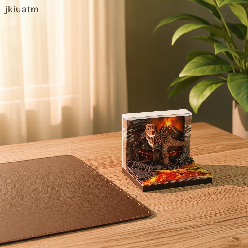 [jkiuatm] Calendário De Peça De Tempo 2027 Mesa Com Luz LED Destacável 3D Escultura Em Papel Arte Bloco De Notas Present