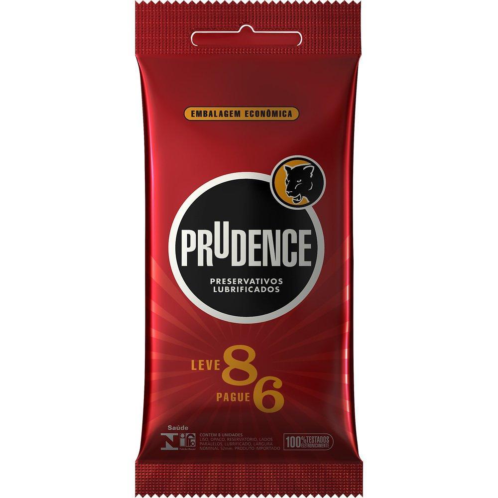 Preservativo Prudence Lubrificado - 6 embalagens com 8 unidades - Promoção Leve 8 e Pague 6
